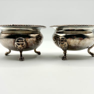 One Set of Antique Victorian Silver Plated Salt Cellar by LeChalet