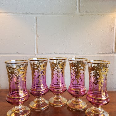 Set of Five Venetian Goblets