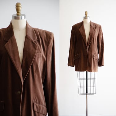 brown velvet jacket 90s vintage Hunt Club velvet blazer 