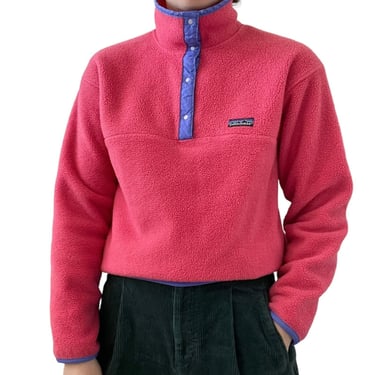 Vintage Womens Patagonia Bubblegum Pink Synchilla Pullover Sweatshirt Sz M 