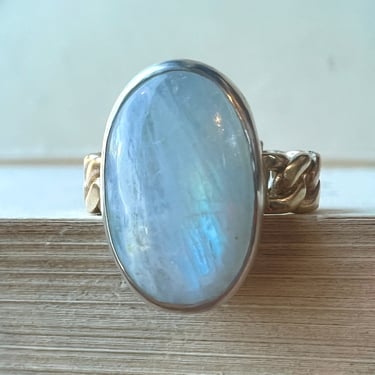 Chain Bronze Band - Moonstone - Size 8.25