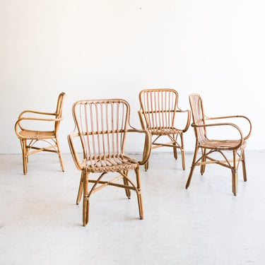 Pair of Rattan Arm Chairs