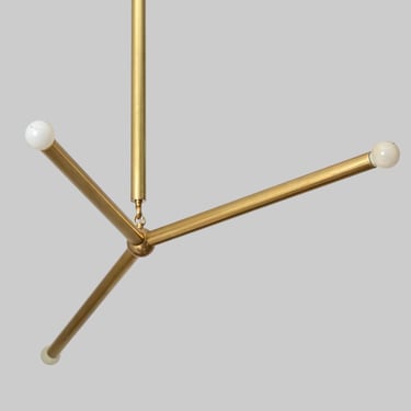 Oversize 'Y' Modern Pure Brass Chandelier 