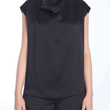 Toteme Women Black Collared Sleeveless Top