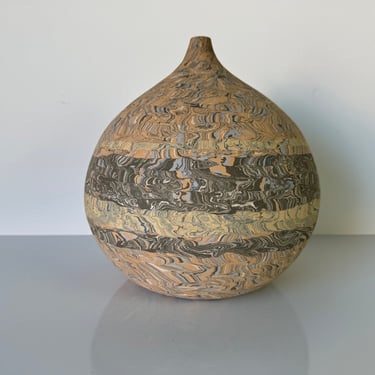 Large Vintage Swirl - Abstract  Design Art Studio Pottery Bud Vase 