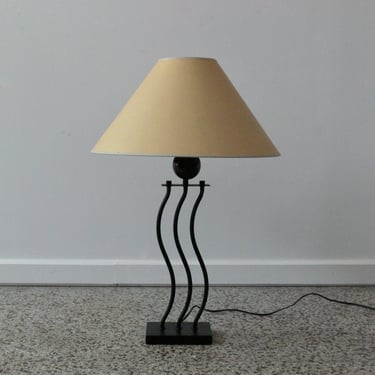 Modernist Memphis Style Wavy Squiggle Table Lamp 