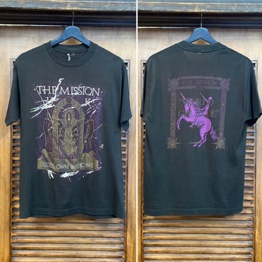 Vintage 1980’s “The Mission U.K.” Tour 1987 Goth Band Tee-Shirt, 80’s T Shirt, Vintage Clothing 