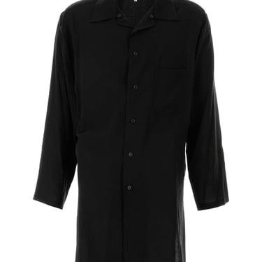 Yohji Yamamoto Men Black Cellulose Oversize Shirt