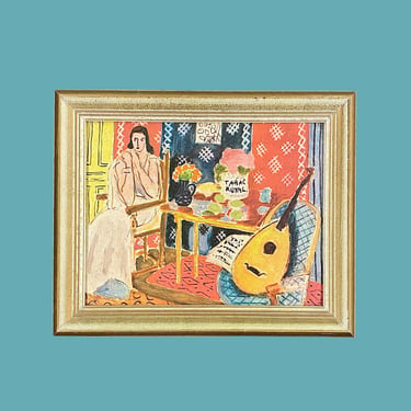 Vintage Henri Matisse Print 1970s Retro Size 17x14 Contemporary + Le Tabac Royal + Reproduction + French Artist + Home and Wall Decor + 