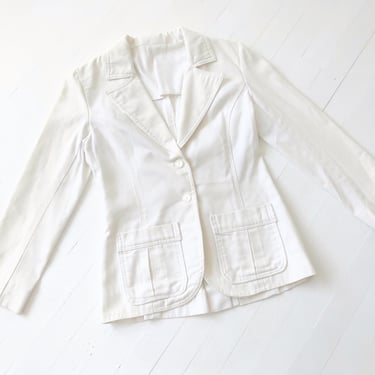 Vintage White Linen Blazer 