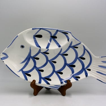 vintage Fish Shaped Chip and Dip Platter made in Japan 