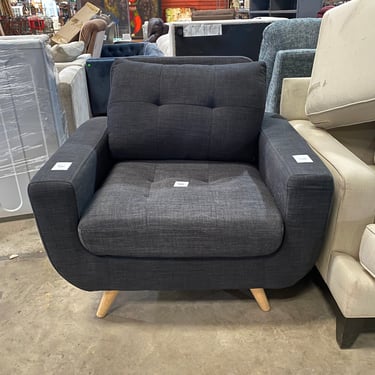 Dark Gray Cushioned Arm Chair