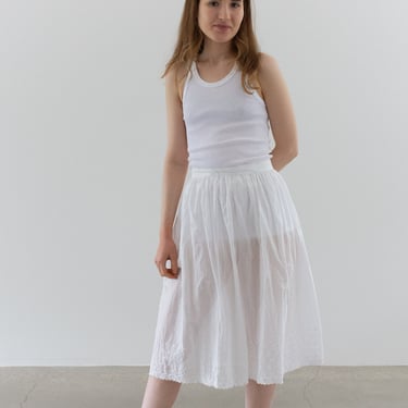 Vintage White Cotton Eyelet Antique Skirt | Summer Lawn Petticoat | S2 