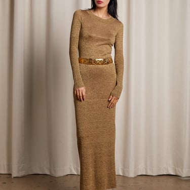 CHANEL Fall/Winter 2009 Liquid Gold Lame Floor Length Gown