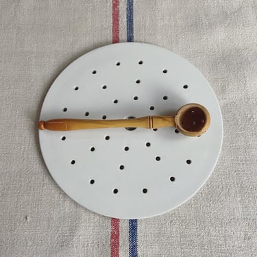 Vintage French wooden Olive scoop, spoon 