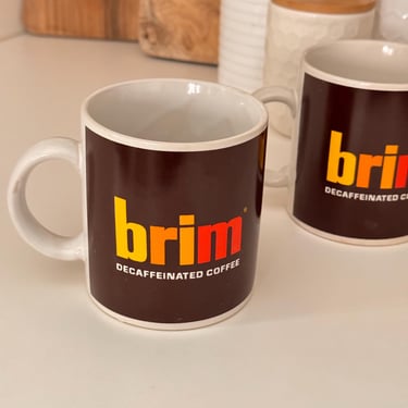 Vintage Brown Brim Decaffeinated  Coffee Mugs | SOLD INDIVIDUALLY 