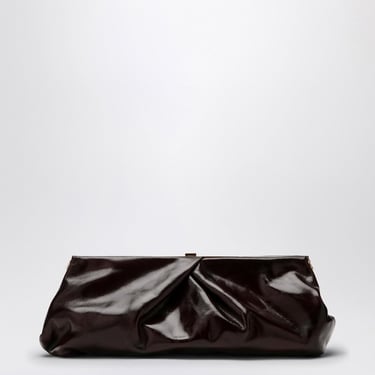 Dries Van Noten Dark Brown Leather Clutch Women