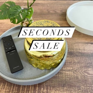 SECONDS SALE: Large Charcoal Round Circle Concrete Decorative Tray / Coffee Table Tray / Vanity Tray / Candle Tray / Minimalist Tray 