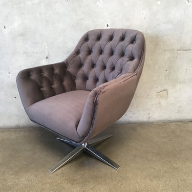Norm Swivel Chair with Grey Velvet by Old Bones Co.