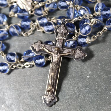 Vintage Rosary Beads | Beautiful Pale Blue Rosary | Circa 1950s | Bixley Shop 