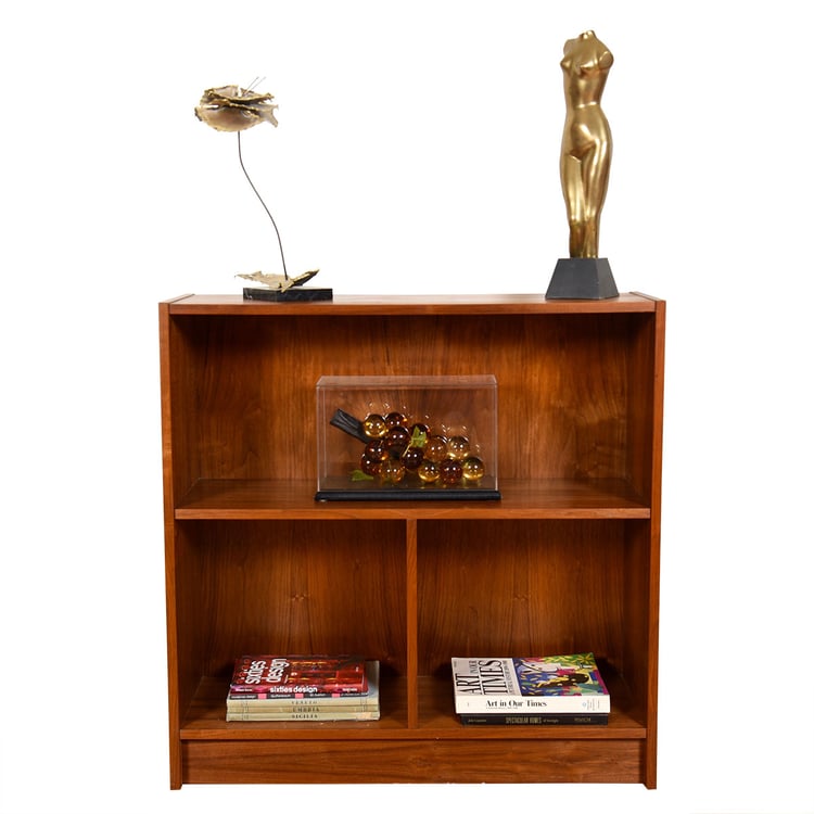 Compact Danish Modern Bookcase in Walnut