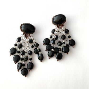 Black Dangle Earrings, Vintage from The Angell Collection