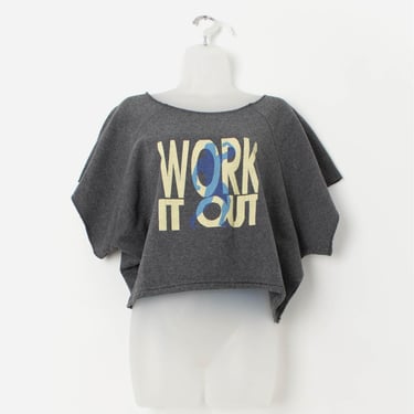 Vintage 'Work It Out' cropped sweatshirt top - Large 