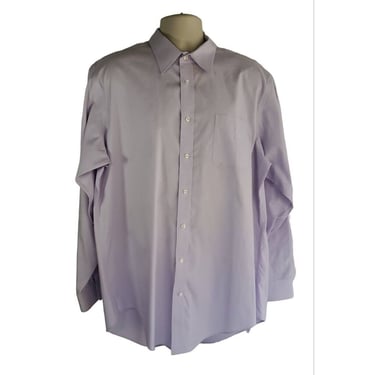 17.5 36T Tall Lands End Button Down No Iron Supima Lavender Pinpoint XL Shirt 