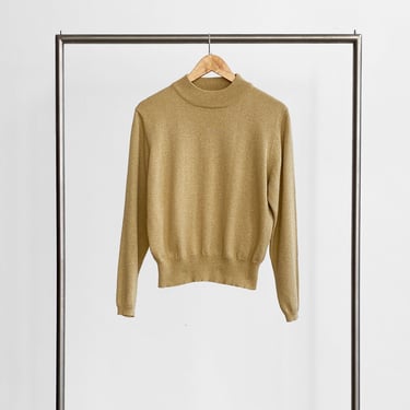 Gold Glitter Turtleneck Sweater