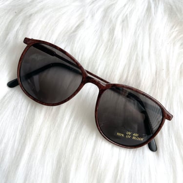 Vintage Brown and Black Round Dark Tint Sunglasses 