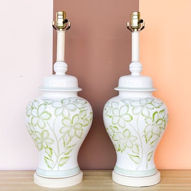 Pair of Green Leaf Icing Lamps