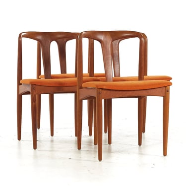 Johannes Andersen for Uldum Mobelfabrik Mid Century Teak Juliane Chairs – Set of 4 - mcm 