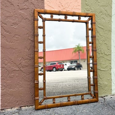 Rectangle Faux Bamboo Mirror