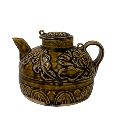 Chinese Ware Brown Glaze Pattern Ceramic Jar Vase Display Art ws2660E 