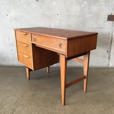 Mid Century Walnut / Oak / Brass Desk by Stanley