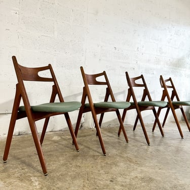 Hans Wegner Sawbuck Mid Century Danish Modern Dining Chairs 