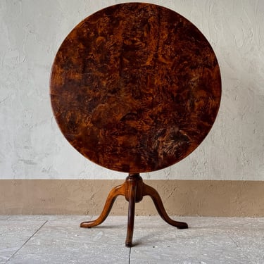 18th C. Swedish Alder Root Tilt-Top Tripod Table