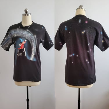 Vintage Disney Fashions Fantsia T-Shirt with All Over Print Shirt 80's Graphic Tee 80s Women's Vintage Size Medium 