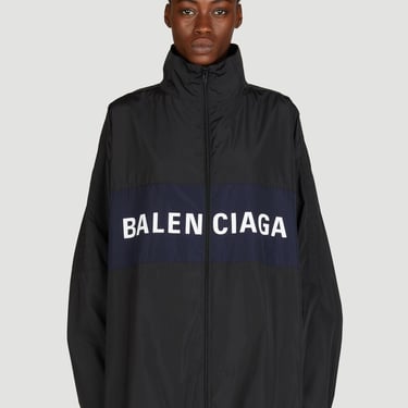 Balenciaga Women Logo Print Zip-Up Jacket