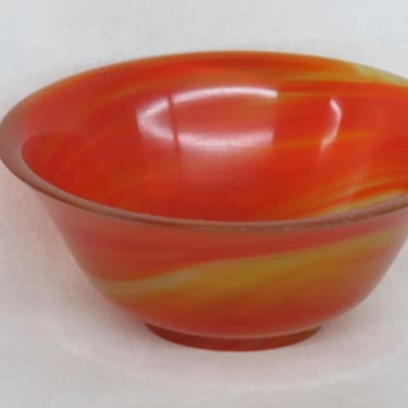 Vintage Art Glass Amberina Orange and Yellow Small Bowl 2966B
