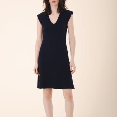 Strong Shoulder Dress in Midnight