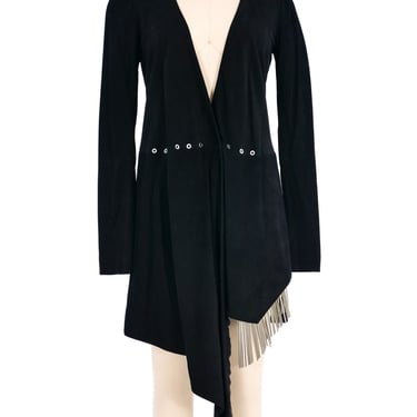 Anthony Vaccarello Metal Fringe Suede Dress