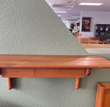Floating Shelf with Drawer<br />Aksel Kiersgaard #210<br />Solid Teak<br />L 35 x W 12