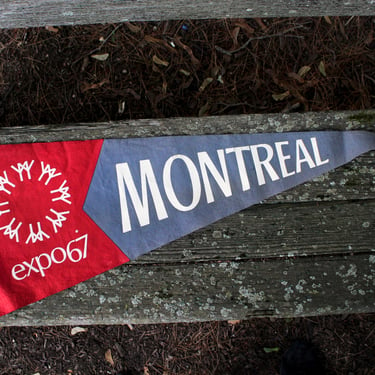 1967 Montreal Expo Souvenir Felt Pennant - 28" Vintage Souvenir Felt Pennant - Felt Banner - Vintage Montreal Banner 