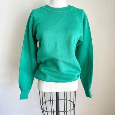 Vintage 1980s Emerald Green Sweatshirt / S 