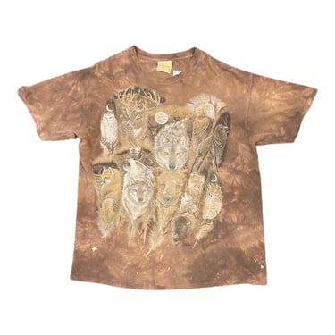 (2XL) 2005 Brown Tie Dye The Mountain Animals T-Shirt 031122 JF