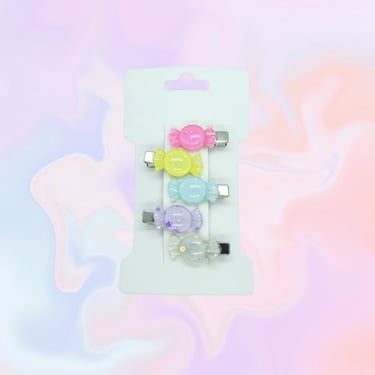 Candy Hair Clip Set Pastel Kawaii Glitter Candies Mini Clips Barrettes 