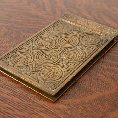 Tiffany Studios New York Zodiac Bronze Doré Notepad Holder