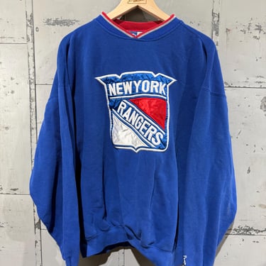 Classic NY Rangers Embroidered Sweatshirt Vintage Hockey Crewneck 