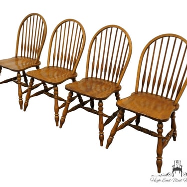 Set of 4 TEMPLE STUART Oak Hill Collection Rustic Americana Bowback Windsor Dining Side Chairs 